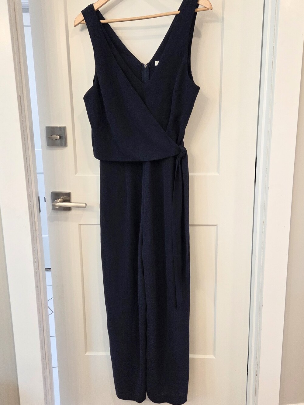 Speechless Navy Wrap Front Wide Leg Jumpsuit XL Sleeveless Minimal Summer Party